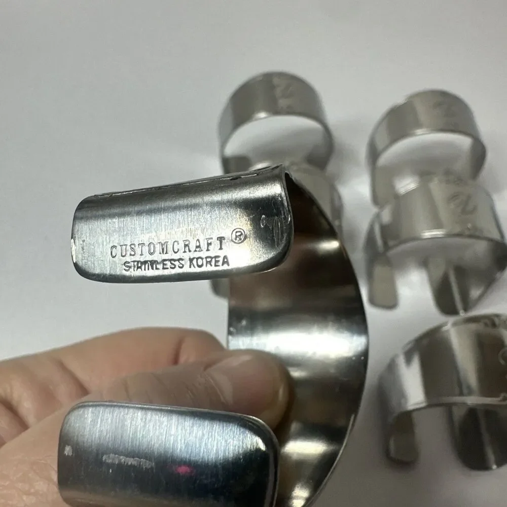 Set of 6 Custom Craft Stainless Napkin Rings D Monogram Korea Pre-owned